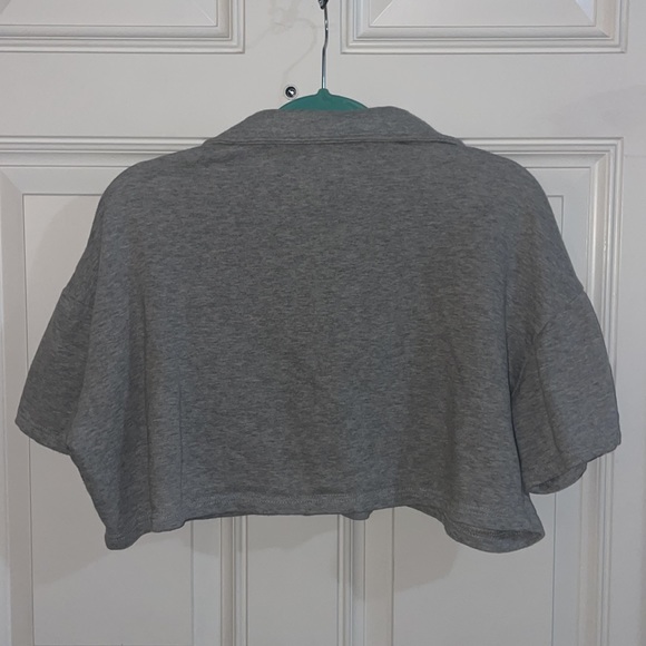 Out From Under Crop Short Sleeve Sweat Collared Top SIZE MEDIUM - Picture 4 of 4